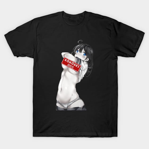 Waifu Material Anime Conduct Babe Senpai Undress Girl T-Shirt by Dokey4Artist